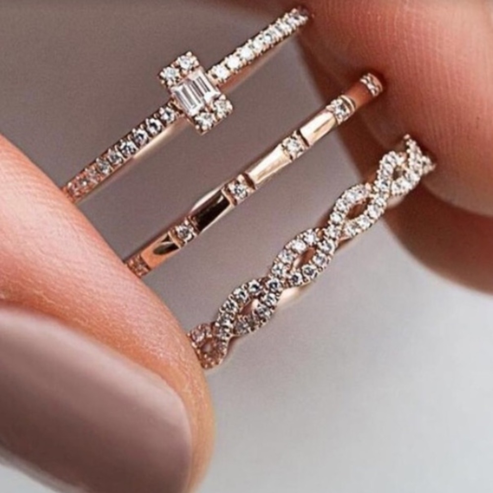 Crystal Three Ring Set